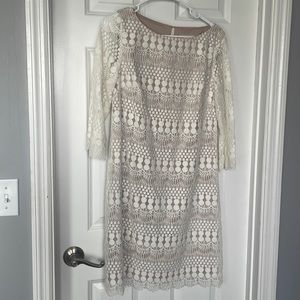 CB established 1962 ivory/off white cream colored formal dress